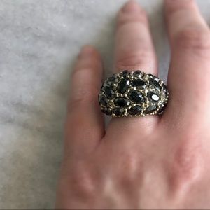 Gold and Black Cocktail Ring